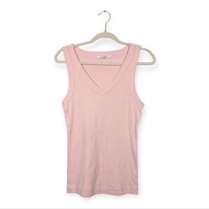 Michael Stars Maya Light Pink Cotton V-Neck Tank Top Size OS